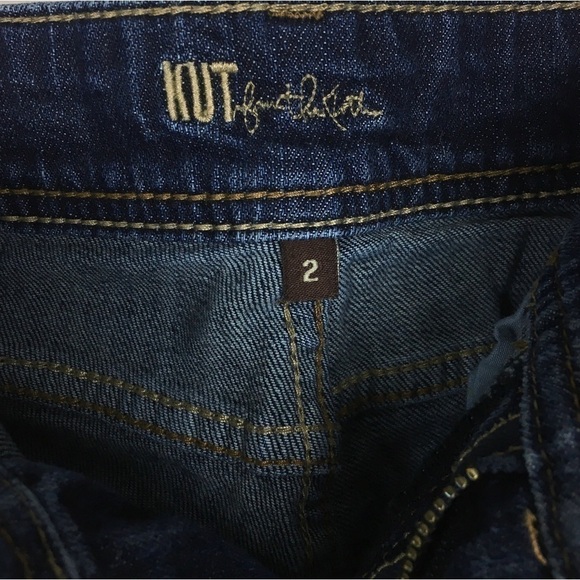 KUT FROM THE CLOTH Jeans Cameron Cuffed Straight Leg Crop Stretch Denim Size 2 - Picture 7 of 11